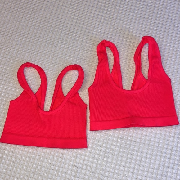 ‼️LAST ONE‼️ FREE PEOPLE Movement Happiness Runs Scoop Neck Bra Electric Sunset - Picture 5 of 16